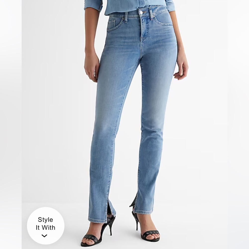 Express Skyscraper Denim Jeans split hem